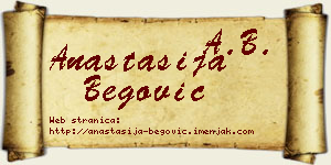 Anastasija Begović vizit kartica